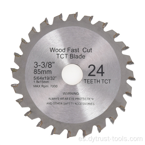 Fábrica DIY 85 mm 24t/36t Mini Circular TCT TCT Saw Blade Aleación de aleación Cortero cuchilla de corte